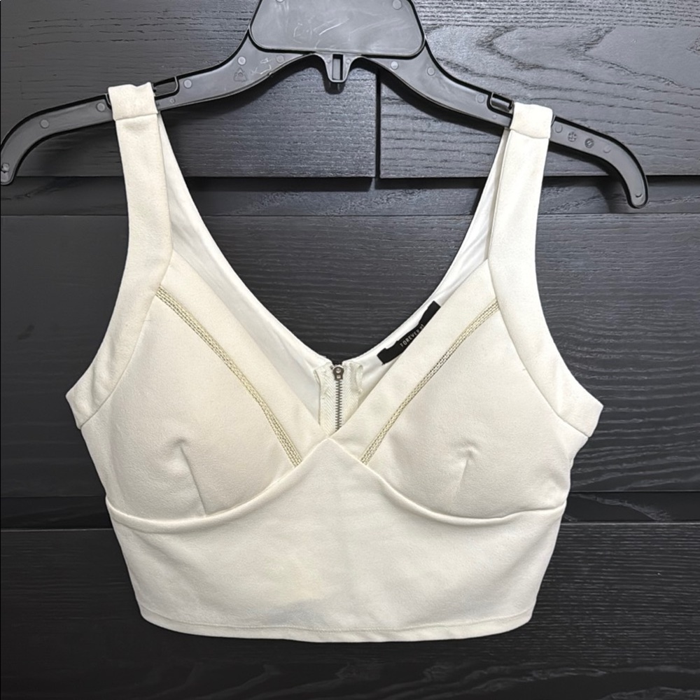 Forever 21 White Crop Top Essential